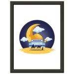 Bait ul-Muqadas (Al-Aqsa) Poster – Inramad Väggkonst i Svart Aluminiumram 13x18 cm / 5x7″
